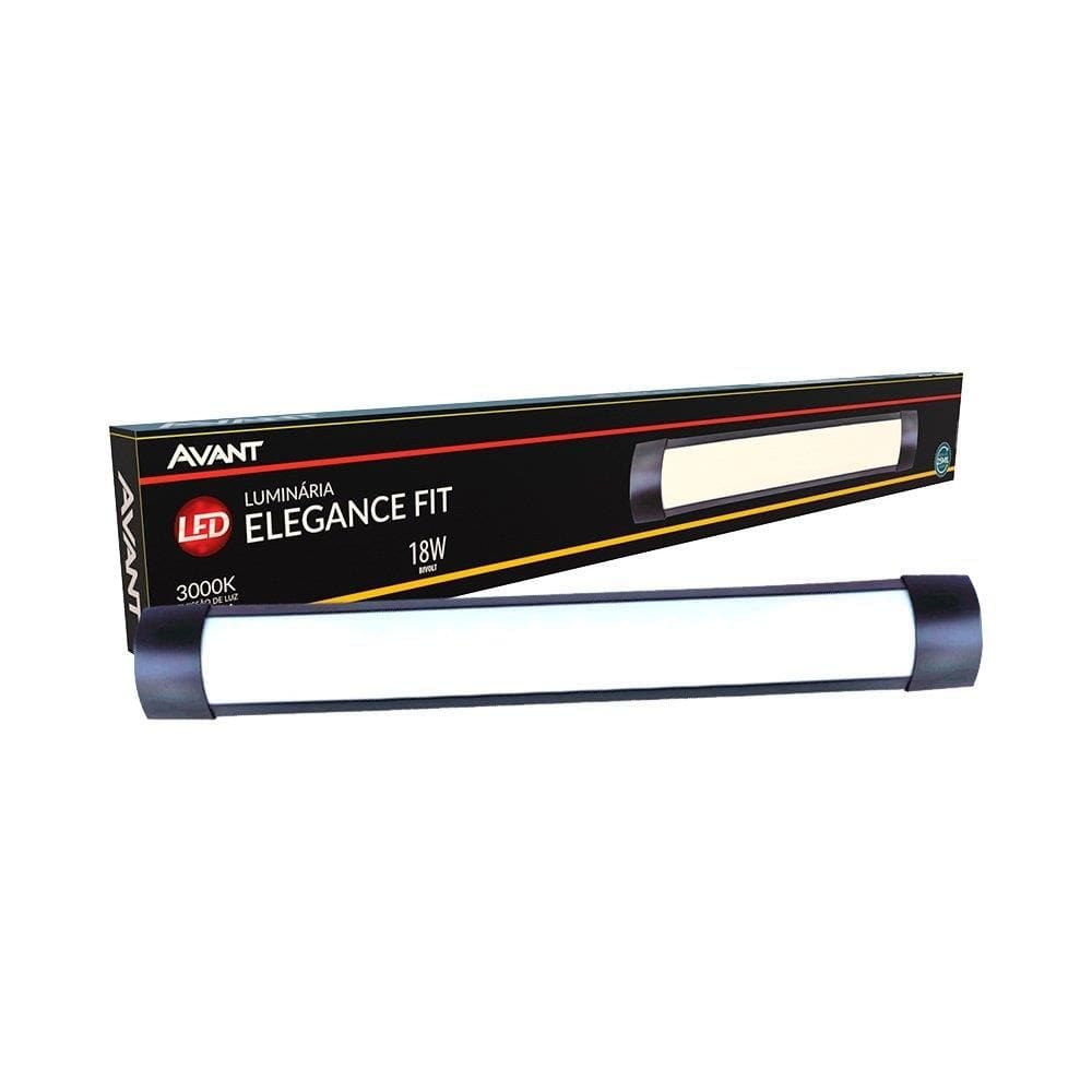 Luminária LED Avant Elegance Fit 18W Preto 3,0K