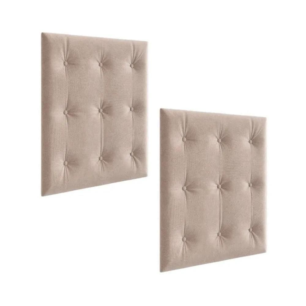 Kit Capitonê Peroba p/ Berço Retro Cor Areia em MDF 2 Peças