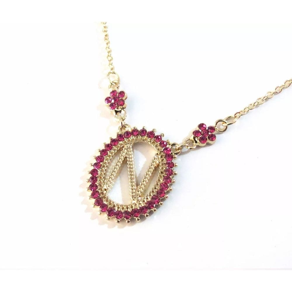 Corrente Strass Rosa Escuro 45 Cm