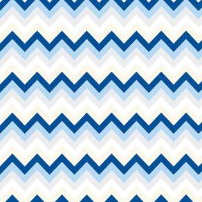 Kit 9 Rolos Papel De Parede Adesivo Chevron Azul Branco 3,0M