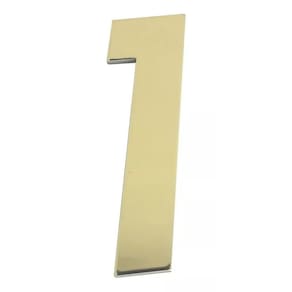 Número Residencial Em Metal Dourado Brilho Dupla Face - 1
