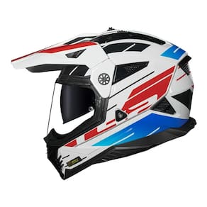 Capacete LS2 MX702 Pioneer II Namib Branco Azul e Vermelho