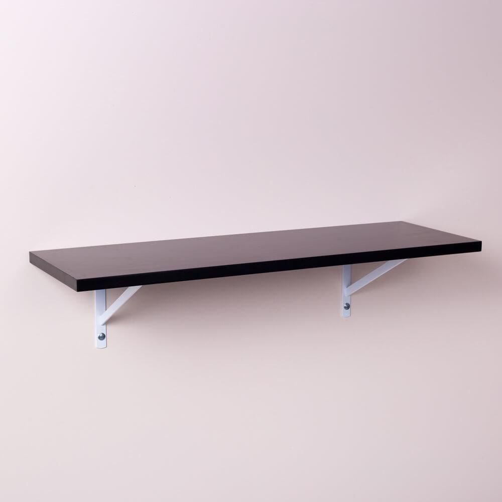 Prateleira Cor Preta 40x25cm Com Suporte Mão Francesa