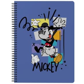 Caderno Mickey Mouse Disney Tamanho Grande Arame 160 Folhas