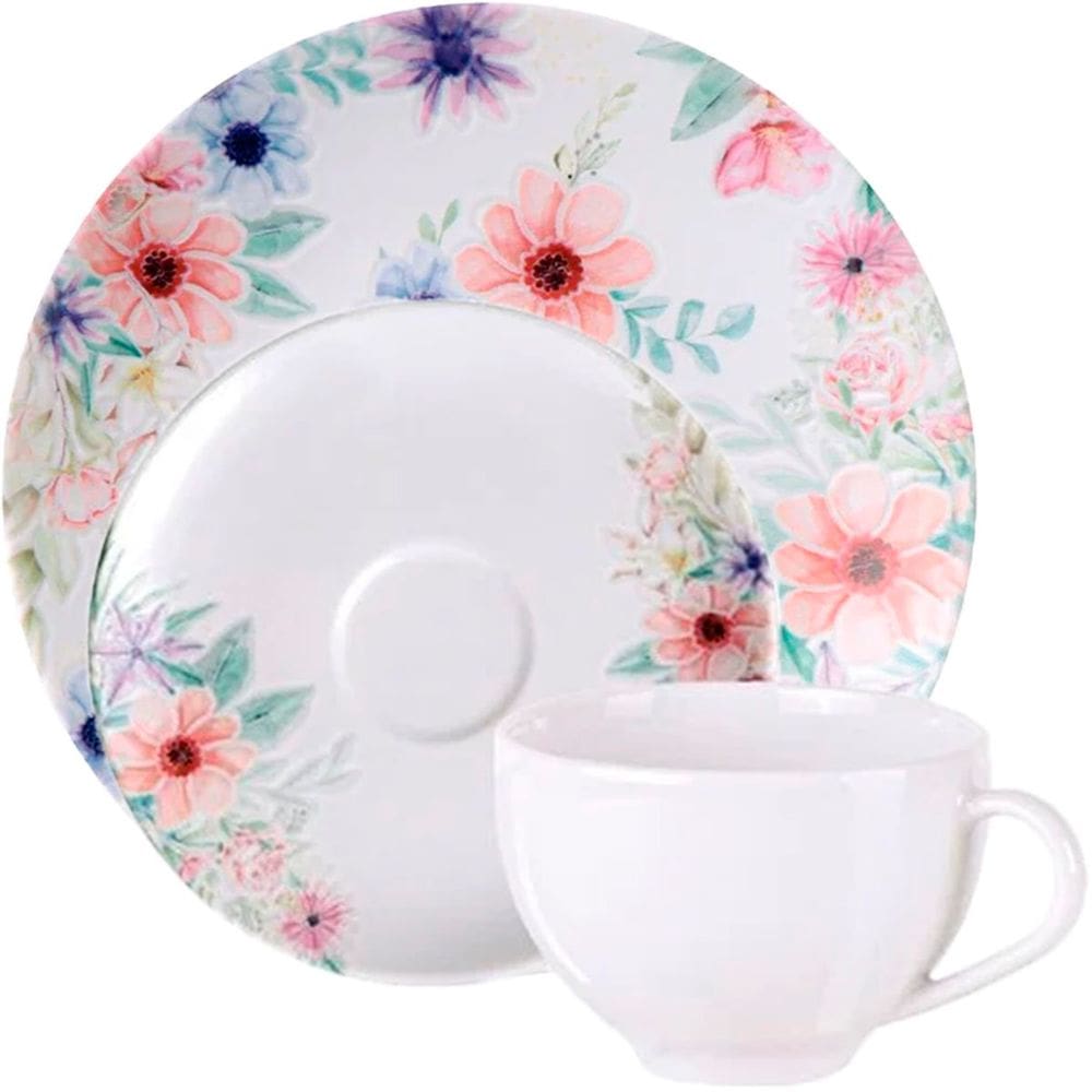 Kit Jogo De Café Lanche 8Pçs 4 Pessoas Floratta Tramontina