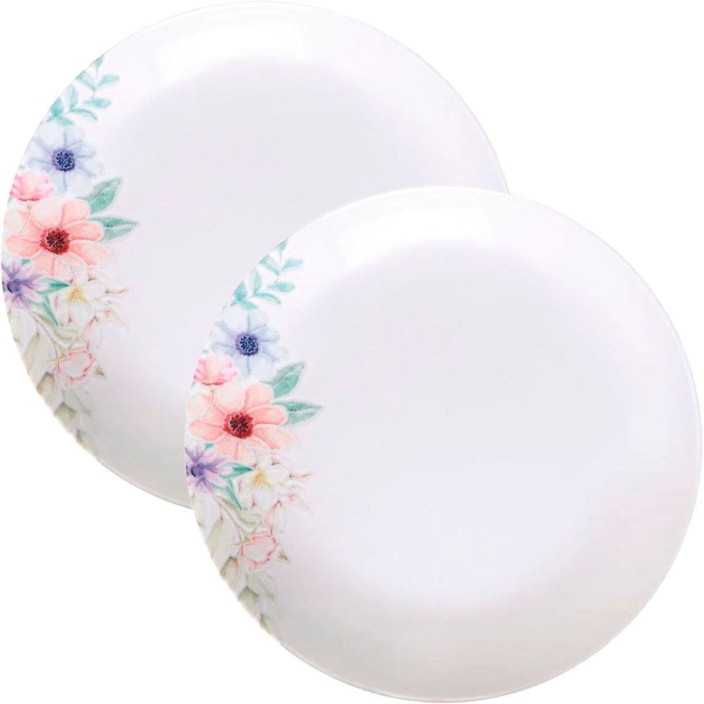 Kit Jogo De Pratos Fundo Sopa 10Pçs 10 Pessoas Floratta 22cm
