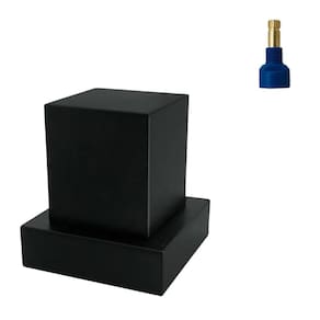 Kit 4 Acabamento Para Registro Quadrado Preto + 5 Conversor