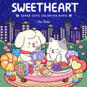 Sweetheart: livro de colorir para adultos e adolescentes com adoráveis animais de dia dos namorados