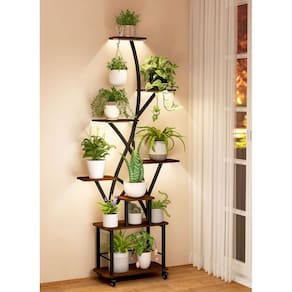 Suporte de plantas interno Quikraen com luzes de cultivo de 8 camadas e 64 cm de altura