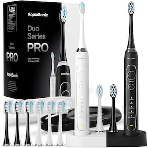 Escova de dentes elétrica Aquasonic Duo Series PRO Ultra-Whitening