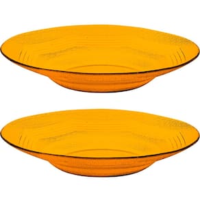 Jogo Prato Fundo Sopa 4Pçs 4 Pessoas Âmbar Em Vidro 22,5cm