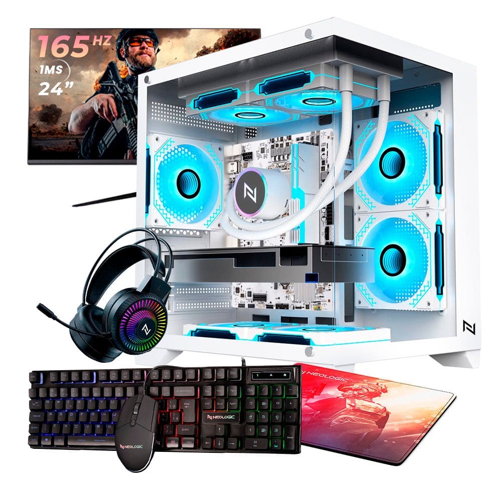 Pc Gamer Completo Ryzen 5 5600GT, 16GB 3200Mhz, (Radeon Vega 7 Integrado), A520M DX, SSD 1TB M.2, 500W 80 Plus, 3 fans RGB, Neologic - NLI89059