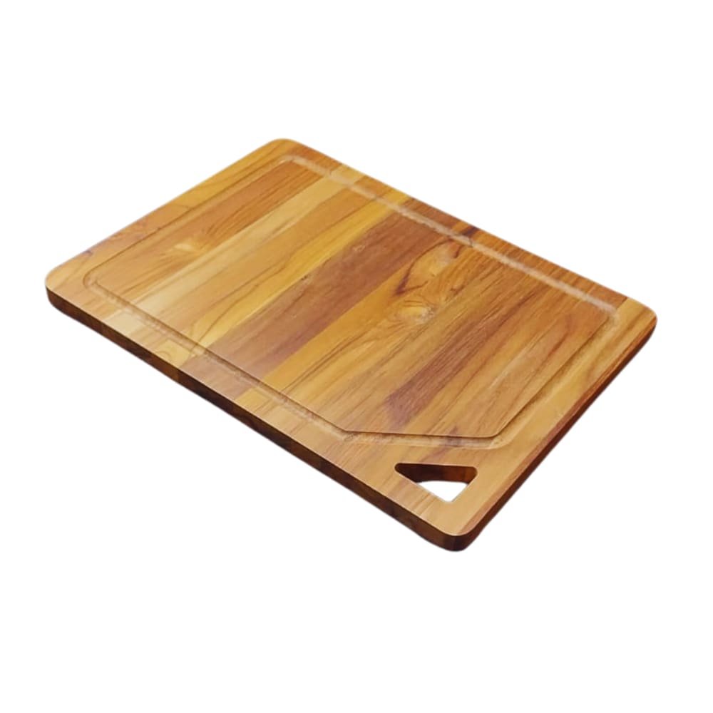 Tábua de Madeira de Teca Multiuso para Churrasco e Decoração 41x31cm
