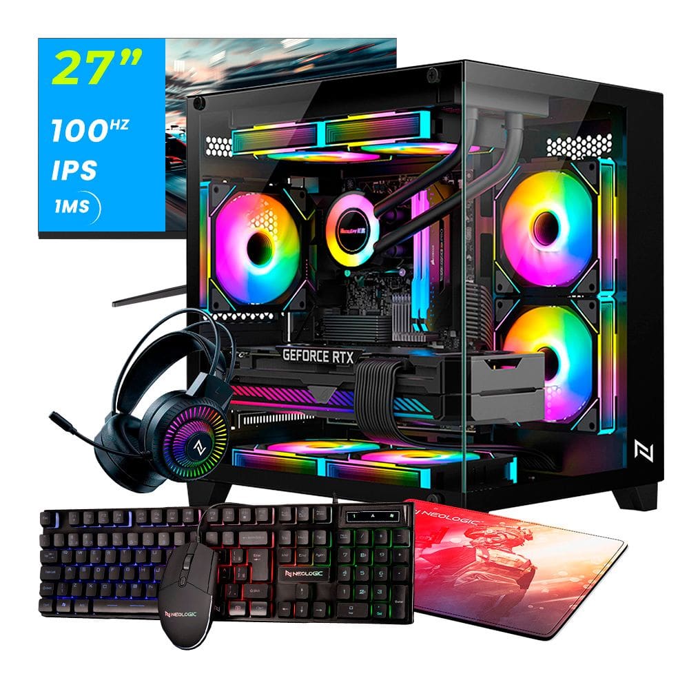 Pc Gamer Completo Ryzen 5 5600GT, 16GB 3200Mhz, (Radeon Vega 7 Integrado), A520M, SSD 480GB, 500W 80 Plus, Monitor 27 100Hz, Neologic - NLI89111