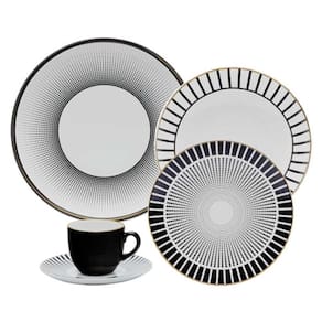 Aparelho Jantar e Chá Porcelana Oxford Noir 20 Peças