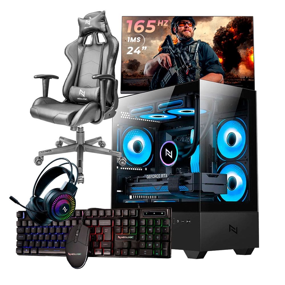 Pc Gamer Completo Ryzen 5 5600GT, 16GB 3200Mhz, (Radeon Vega 7 Integrado), A520M DX, SSD 480GB M.2, 500W 80 Plus, 3 fans, Cadeira, Neologic - NLI89154