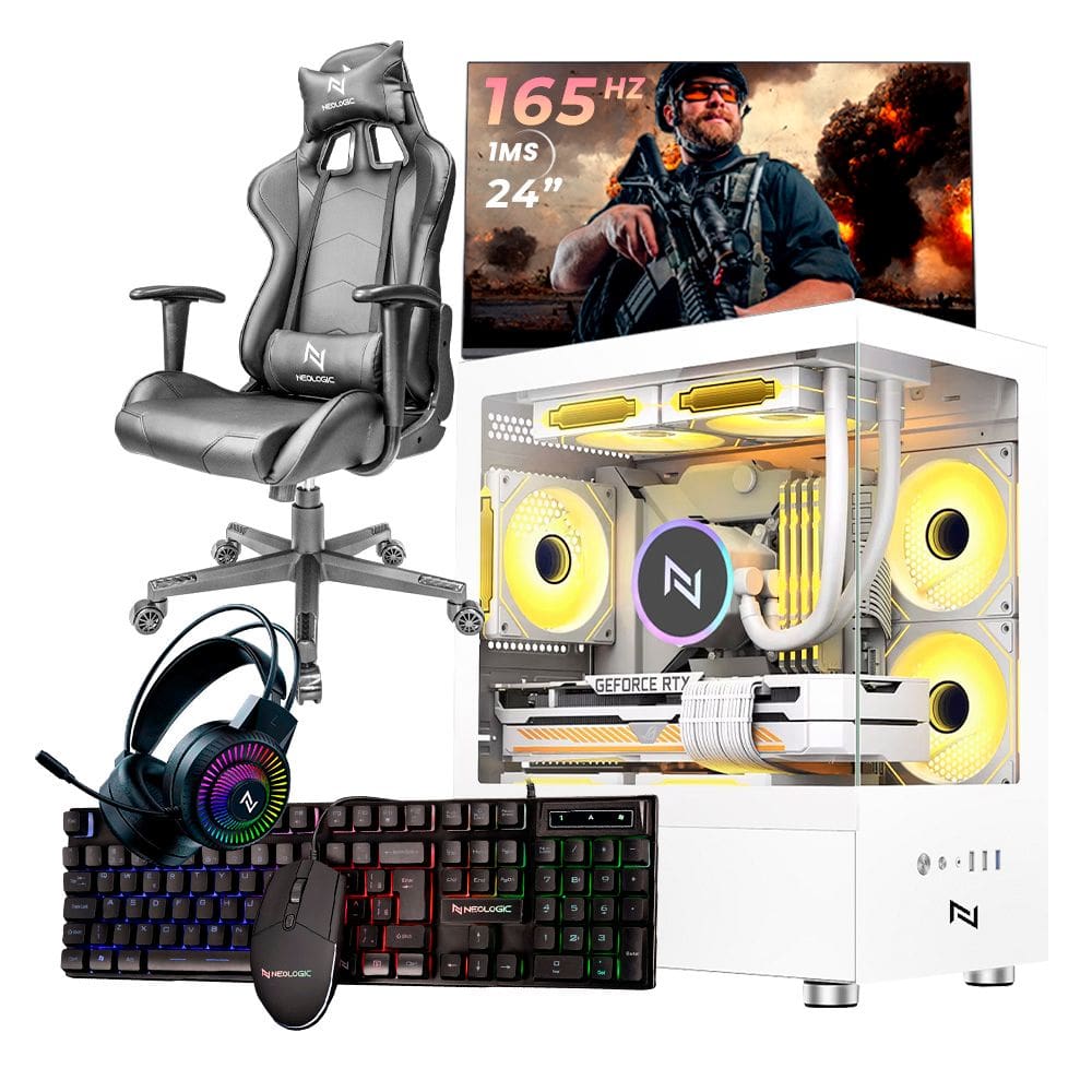 Pc Gamer Completo Ryzen 5 5600GT, 16GB 3200Mhz, (Radeon Vega 7 Integrado), A520M DX, SSD 480GB M.2, 500W 80 Plus, 3 fans, Cadeira, Neologic - NLI89157