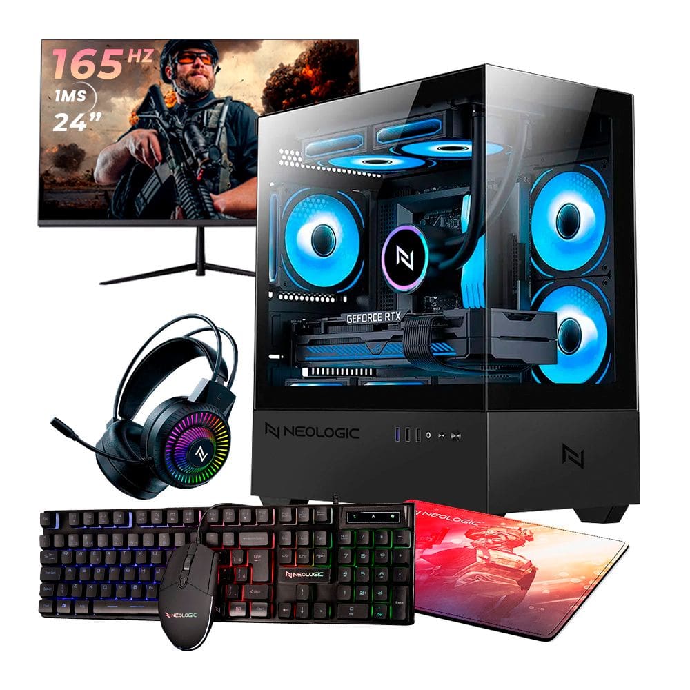 Pc Gamer Completo Ryzen 5 5600GT, 16GB 3200Mhz, (Radeon Vega 7 Integrado), A520M DX, SSD 480GB M.2, 500W 80 Plus, 3 fans RGB, Neologic - NLI88988