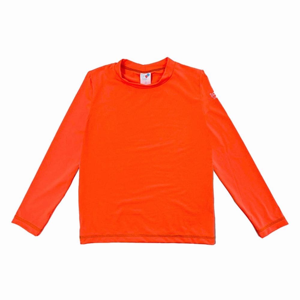 Camiseta Praia Infantil Proteção UV Laranja Neon Tip Top