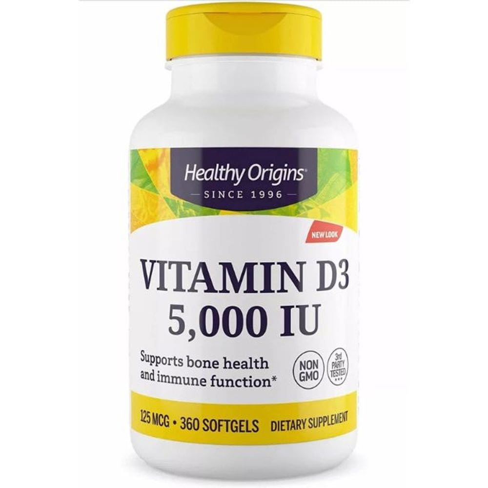 Vitamina D3 5.000Ui (360 SoftGels) 125mcg  Healthy origins Import