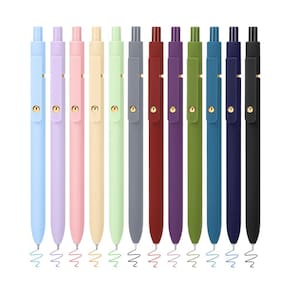 Canetas de gel coloridas FIOVER, pacote com 12, 0,7 mm, ponto médio