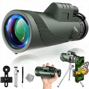 Telescópio monocular 80x100 para adultos com tripé e adaptador