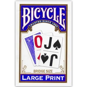 Cartas de baralho, bicicleta, tamanho grande de ponte impressa para idosos