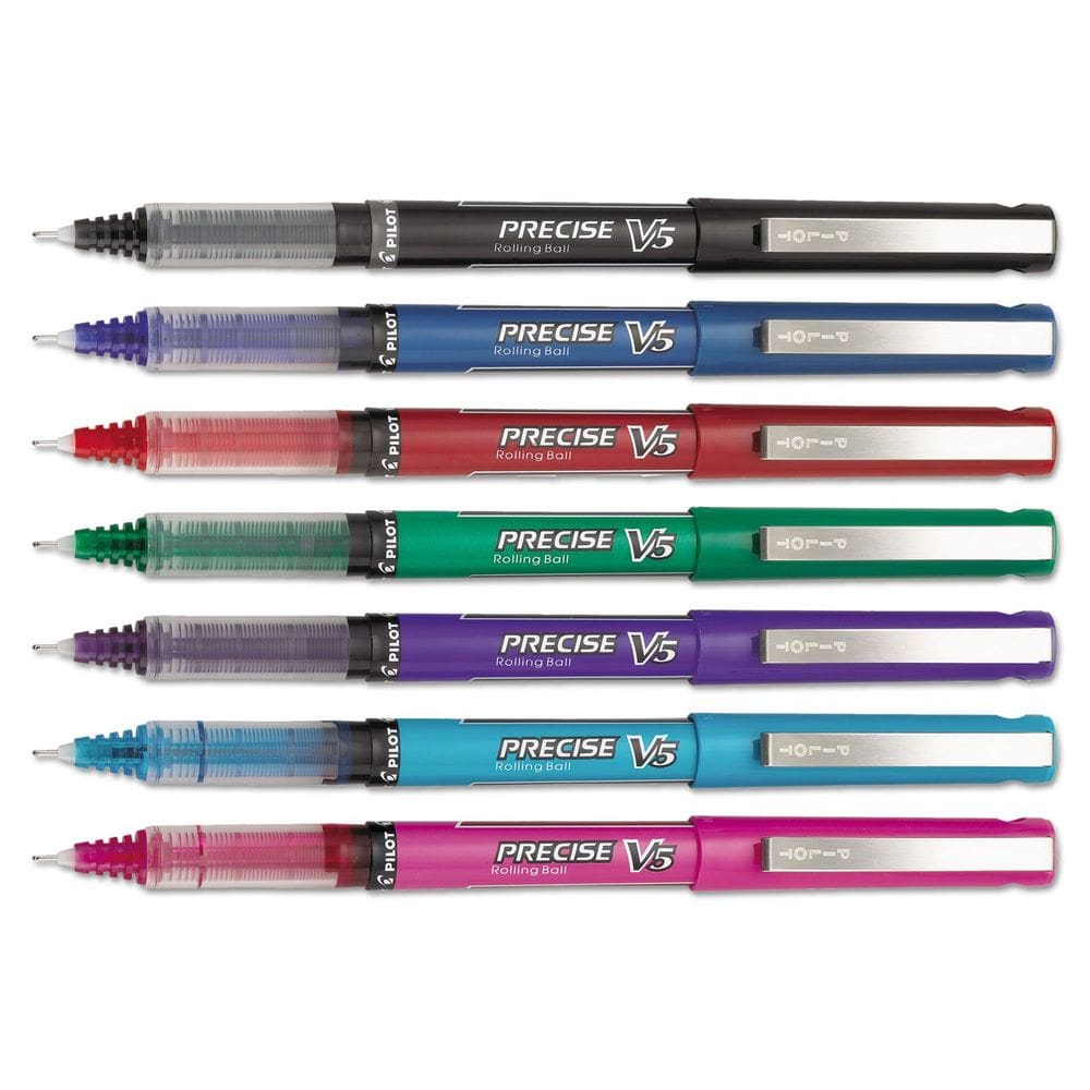 Canetas Rolling Ball Pilot Precise V5 Extra Fine de 0,5 mm, pacote com 7
