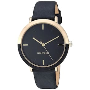 Estojo feminino Watch Nine West com pulseira de 36 mm, mostrador preto