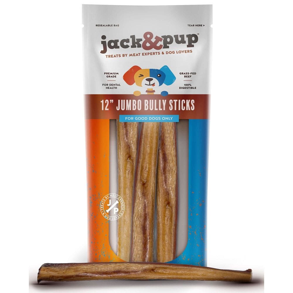Bully Sticks Jack&Pup Jumbo 30 cm para cães grandes, 100% bovina