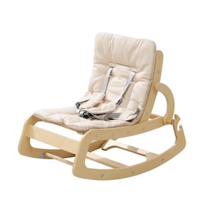 Cadeira Baby Bouncer Rocker Baotree 3 em 1 de madeira ajustável