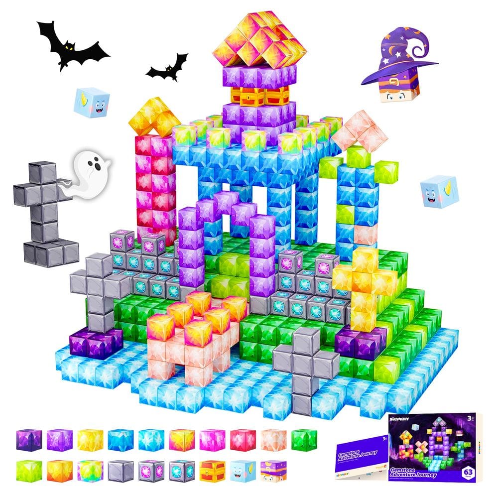 Blocos magnéticos SILYMOLY Jewel Adventures 3-5 4-8 anos