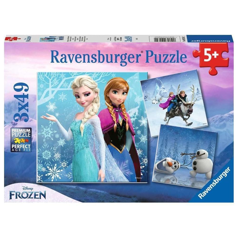 Conjunto de quebra-cabeças Ravensburger Disney Frozen Winter Adventures 3x49 unidades