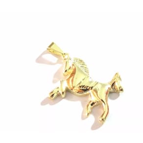 Pingente Cavalo Country Cavalgando Folheado Ouro 18k