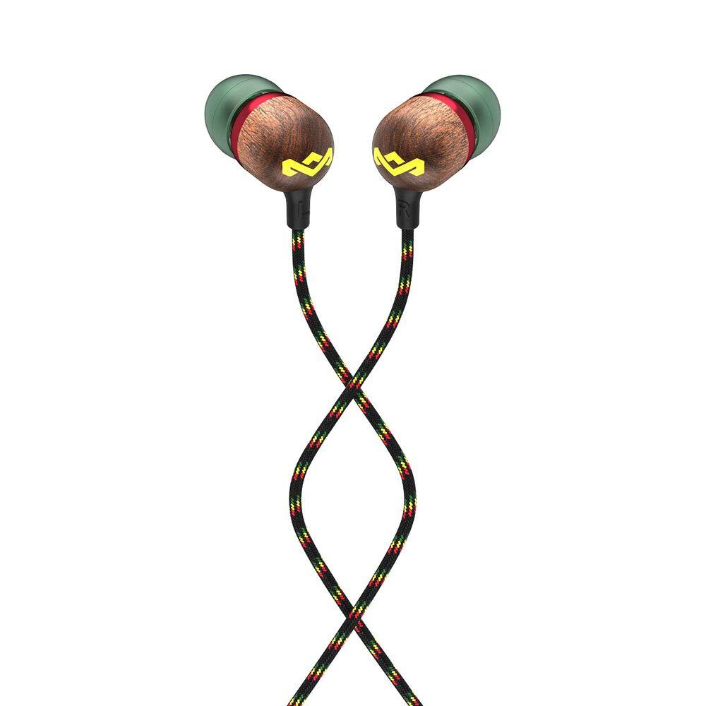 Fones de ouvido com fio House of Marley Smile Jamaica com microfone Rasta