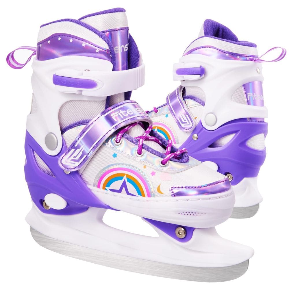 Patins de gelo Fitense ajustáveis para meninas de 3 a 12 anos com lâminas