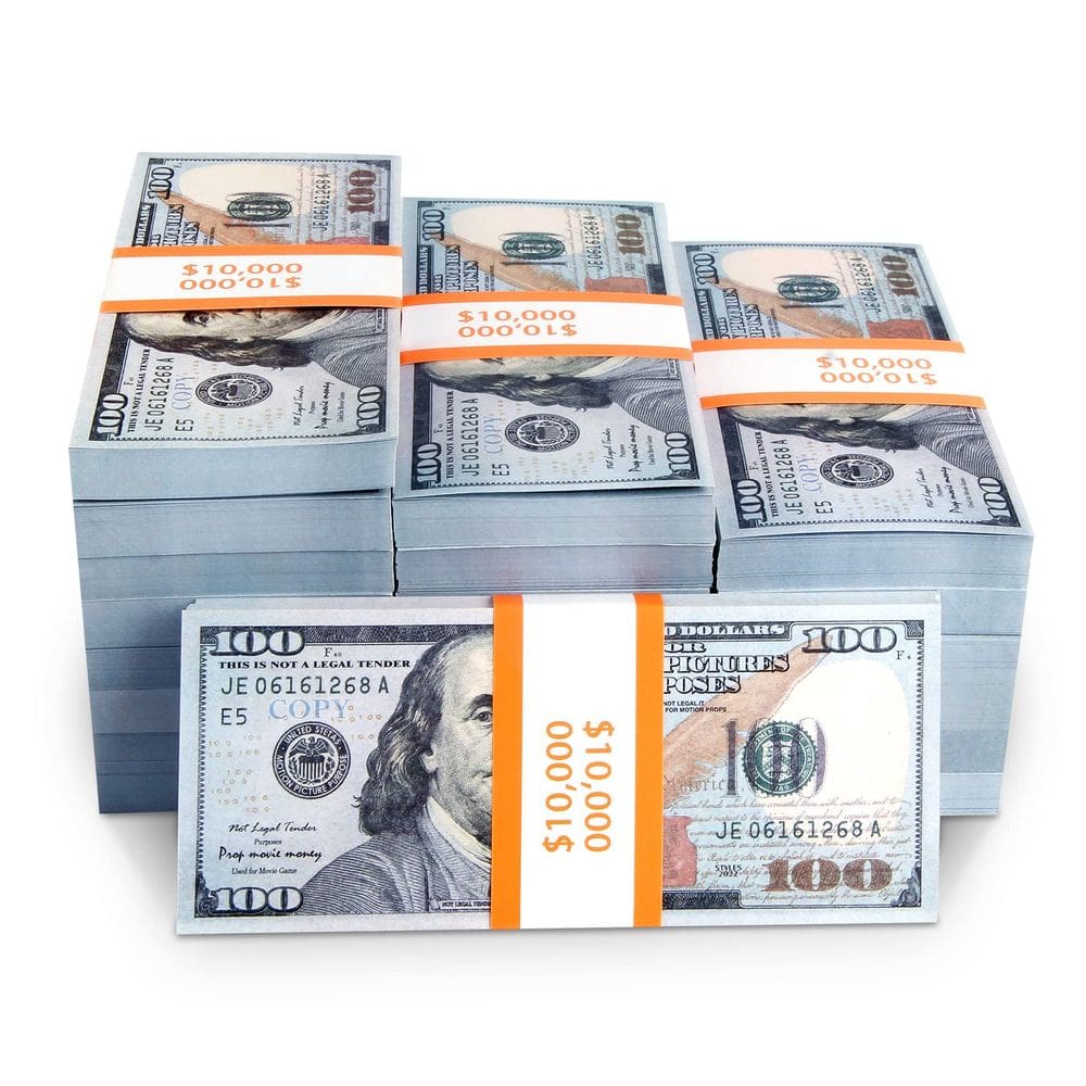 Prop Money BSSuperU 300 unidades de dinheiro fictício para crianças Pretend Play