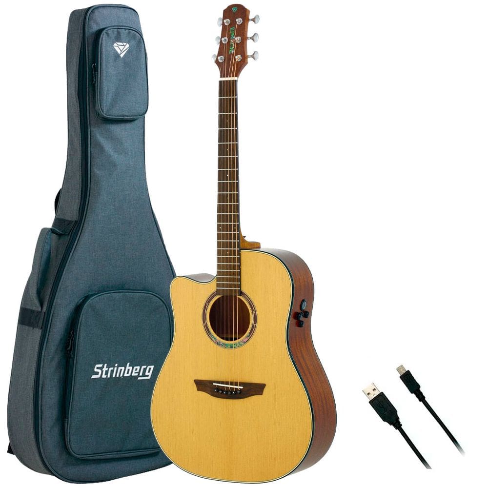 Violão Strinberg Diamond Dd3sc Rt Ns Folk Canhoto C/ Bag