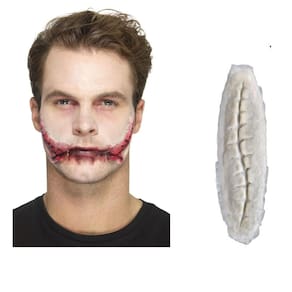 Maquiagem Terror Ferida Corte Com Pontos 13Cm+ Sangue+ Latex