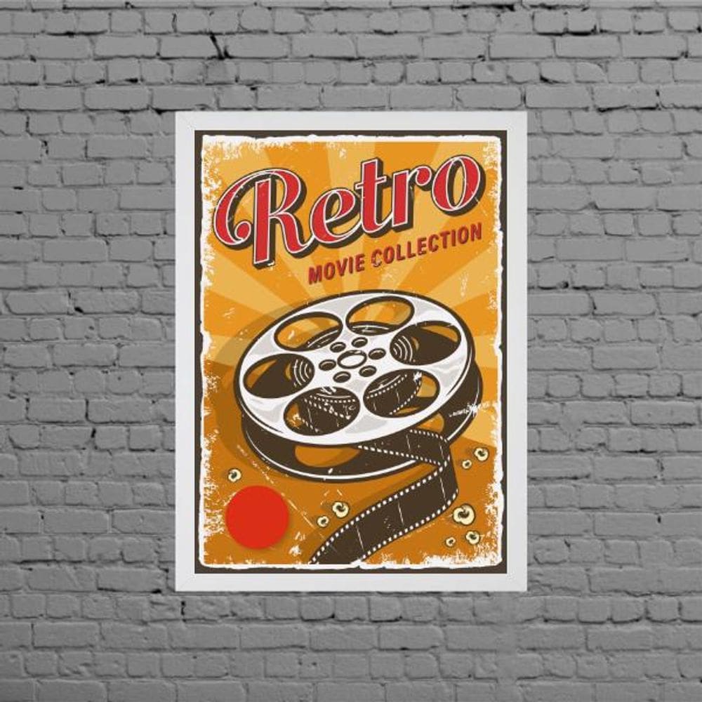 Quadro Decorativo Retrô Rolo De Filme 45X34Cm