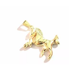 Pingente Cavalo Country Cavalgando Folheado Ouro 18k