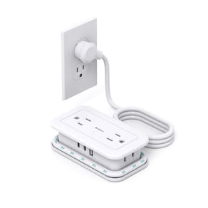 Cabo Power Strip Addtam 4 saídas, 3 USB (2 USB C), 4 pés, branco