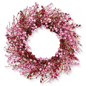 Coroa de Dia dos Namorados LLZLL 56cm Artificial Rosa Vermelha