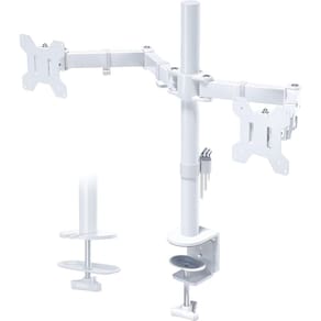 Suporte de monitor duplo BONTEC White para monitores LED LCD de 13-27"