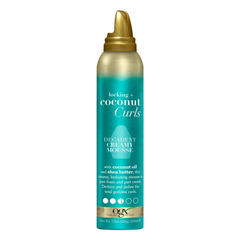 Mousse modeladora OGX Locking + Coconut Curls 230 ml