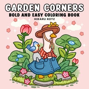 Garden Corners: livro de colorir ousado e fácil para adultos e adolescentes