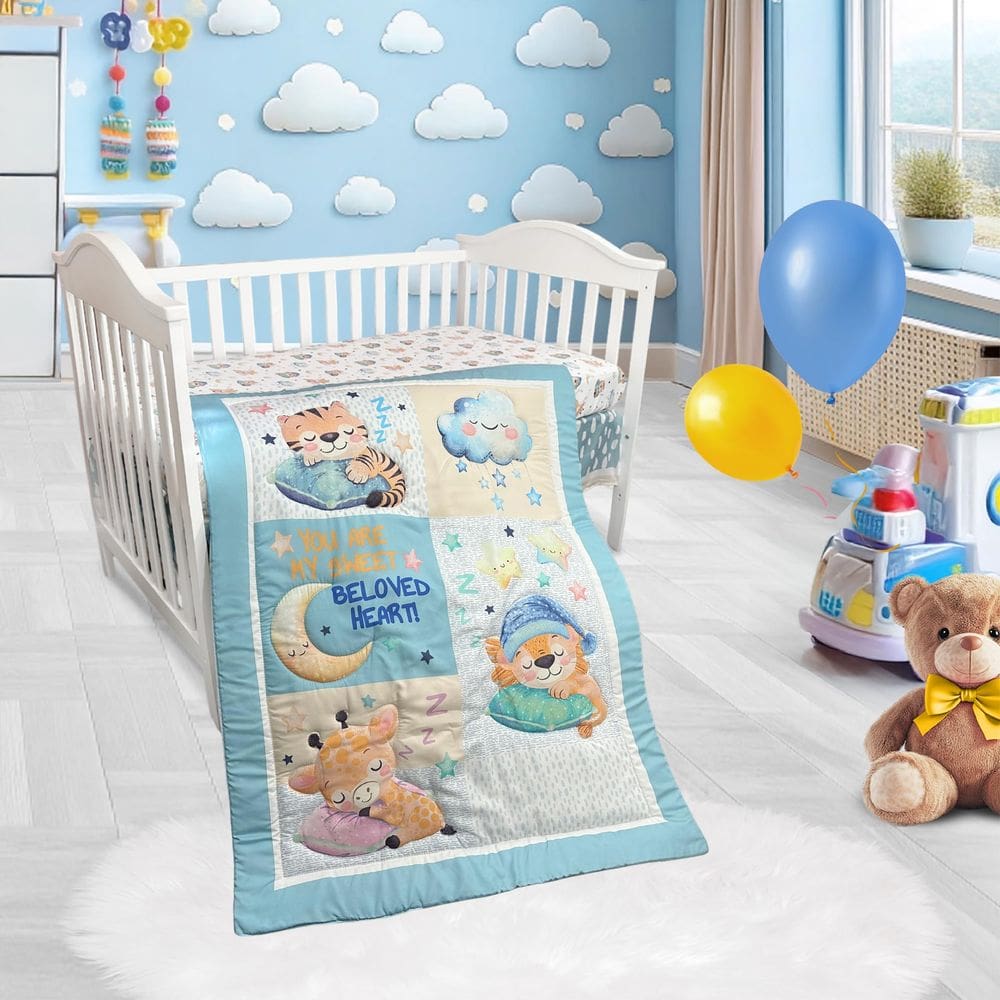 Conjunto de cama de berço Trend`lay Premium de 4 peças para meninos ou meninas