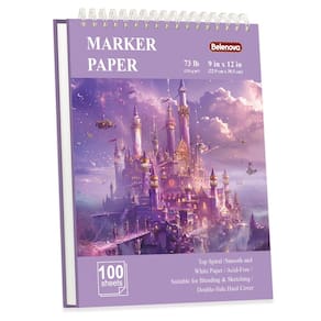 Caderno de esboços Belenova 9x12 cm com 100 folhas para marcadores de álcool