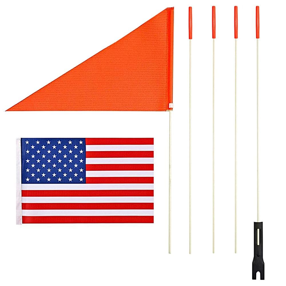 Bandeira de segurança para bicicletas Uelfbaby de 6 pés com poste de fibra de vidro e bandeira dos EUA