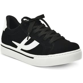 Tênis Via Marte Casual Recortes Feminino - Preto e Branco